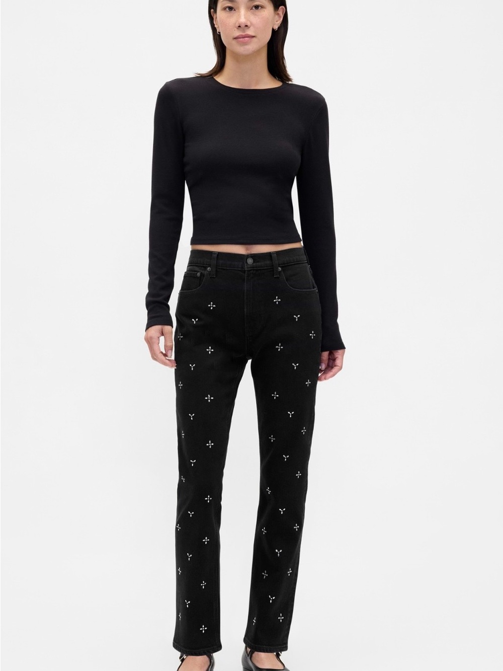 High Rise 90 Slim  straight Jeans Poetic Black